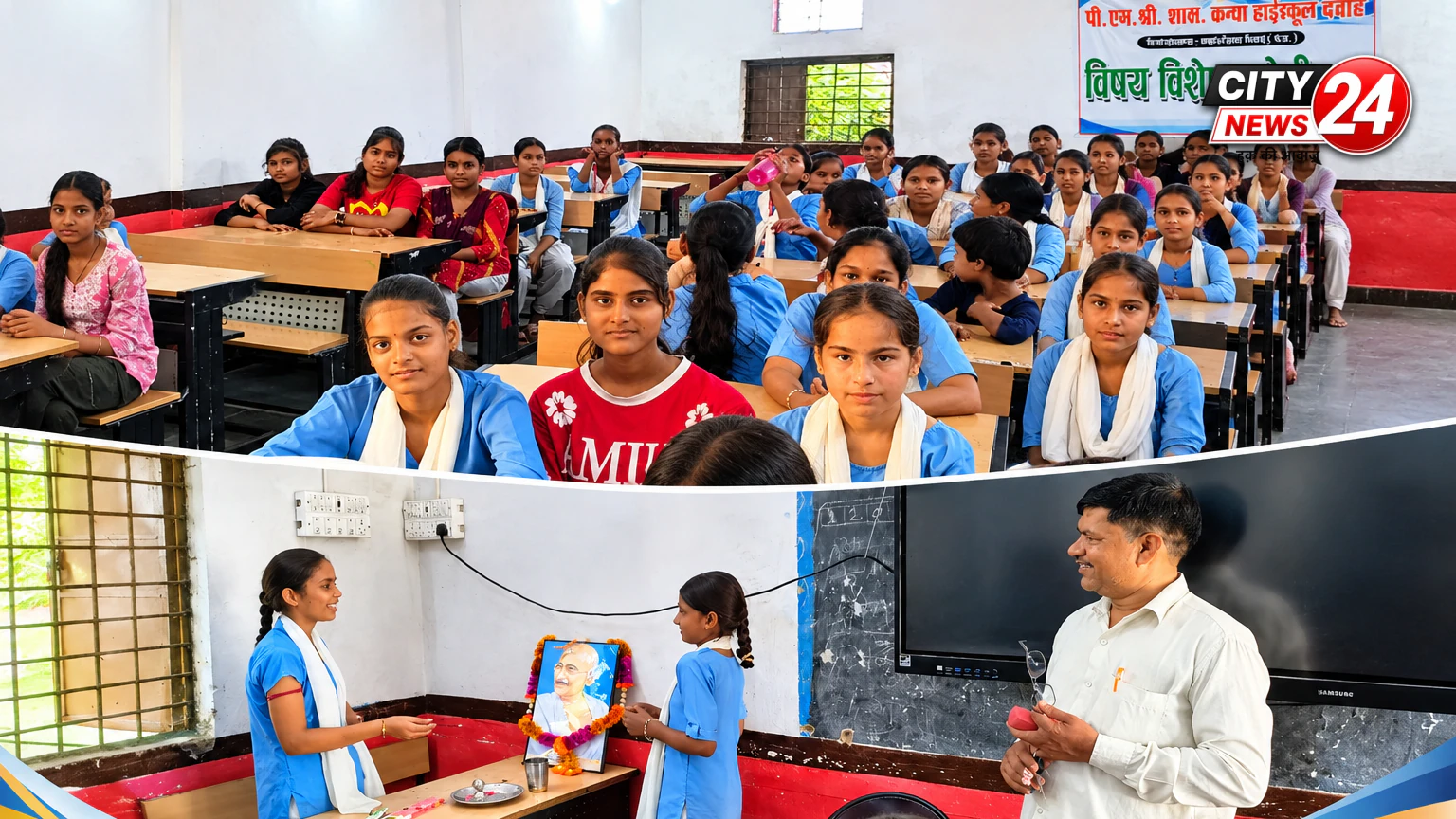 भिंड /दबोह पीएम श्री शासकीय कन्या हाई स्कूल दबोह में हर्षोल्लास से मनाई गई गांधी जयंती